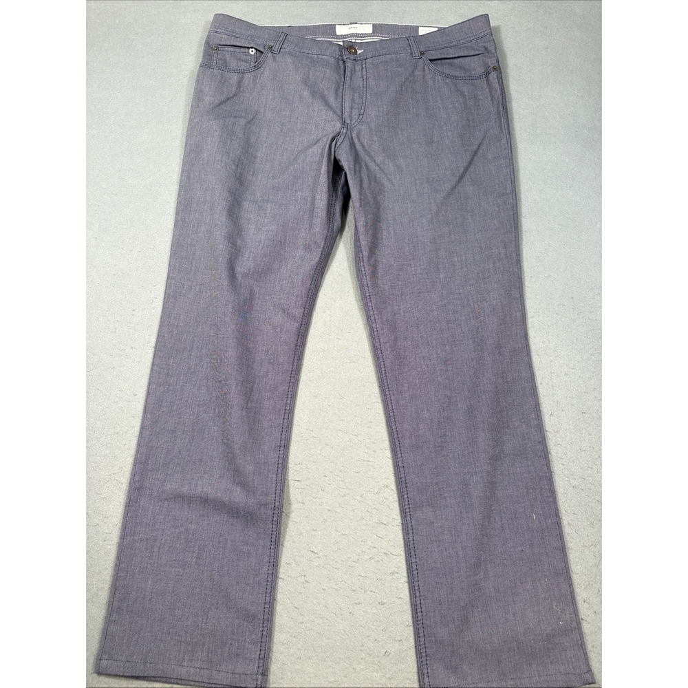 Brax Cooper Fancy BLUE Check Men's 5 Pocket Pant Size 40x32 Excellent
